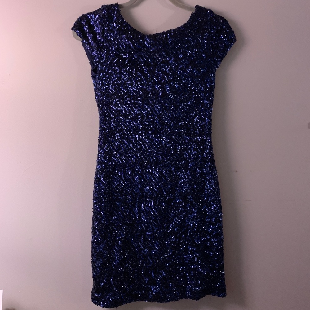 Navy sequin dress